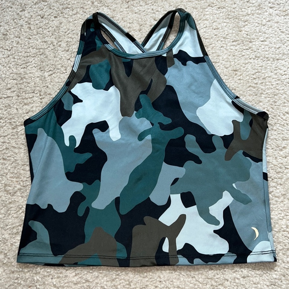 Cross Back Camo Crop Top